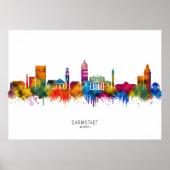 Darmstadt Germany Skyline Poster (Voorkant)