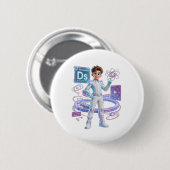 # Darmstadtium (Ds) – Atoomnummer 110 | ATOMIVRA Ronde Button 5,7 Cm (Voorkant /achterkant)