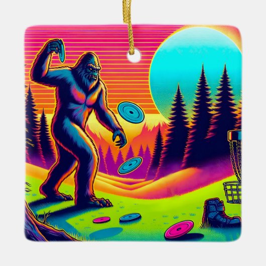Darn Trees | Bigfoot Disc Golf Humor Keramisch Ornament (Voorkant)