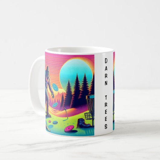 Darn Trees | Bigfoot Disc Golf Humor Koffiemok (Voorkant links)