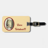 "DARN TURBULENCE!"/schildpad op zijn rug Bagagelabel (Voorkant horizontaal)