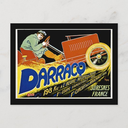 Darraco  Race Car - Suresnes Frankrijk Briefkaart (Voorkant)