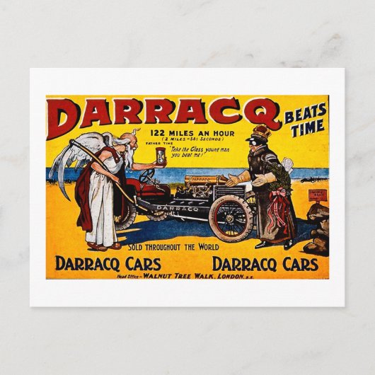 Darracq -  automatische reclame briefkaart (Voorkant)
