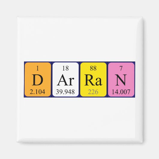 Darran periodieke table name magnet (Voorkant)