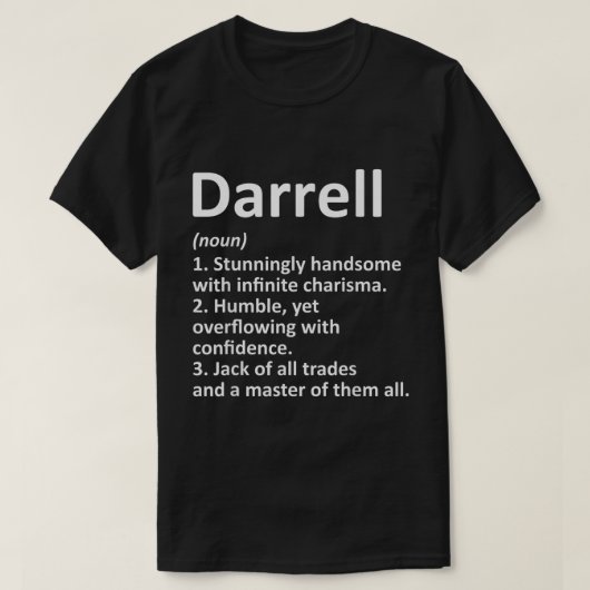 DARRELL Definition Personal Name Funny Birthda T-shirt (Design voorkant)