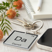 Darrell Naam Chemie Element Periodiek Systeem Sleutelhanger (Voorkant Rechts)