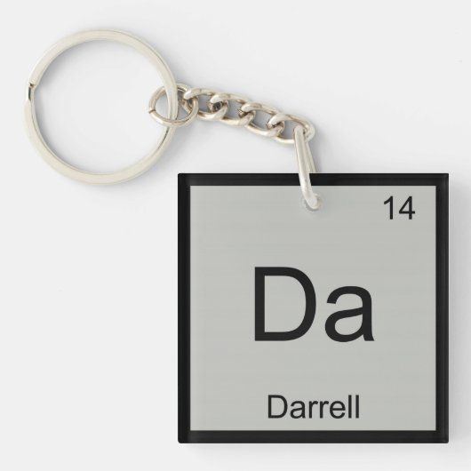 Darrell Naam Chemie Element Periodiek Systeem Sleutelhanger (voorkant)