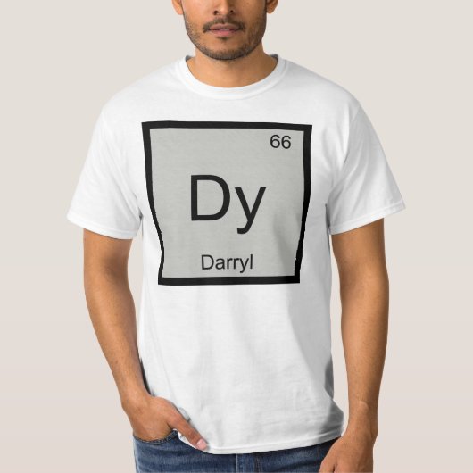 Darryl Name Chemistry Element Periodic Table T-shirt (Voorkant)