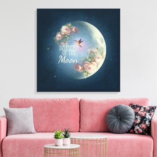 DARSHAN van de Maan - Ingewikkeld Canvas (Insitu (Woonkamer))