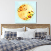 DARSHAN van de Zon - Ingewikkeld Canvas Afdruk (Insitu (Slaapkamer))