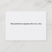 Darsmith Investigation Services, Inc Cards Visitekaartje (Achterkant)