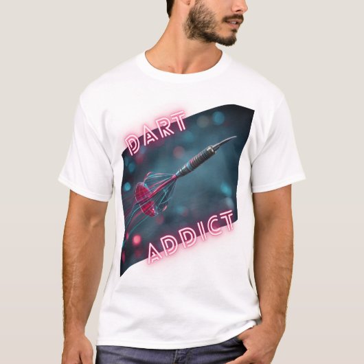 DART ADDICT Neonpijlontwerp T-shirt (Voorkant)