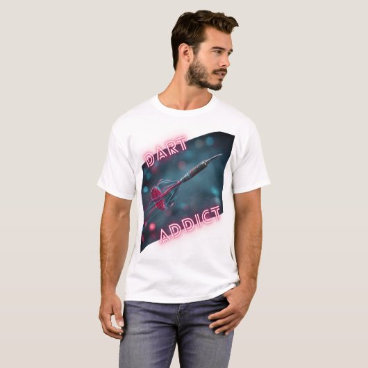 DART ADDICT Neonpijlontwerp T-shirt (Voorkant volledig)