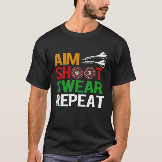 Dart Aim Shoot Swear T-shirt (Voorkant)