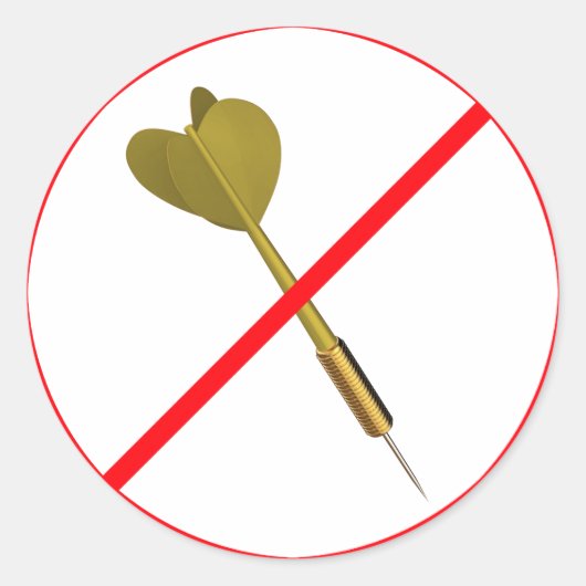 Dart Arrows is verboden! Ronde Sticker (Voorkant)