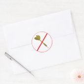Dart Arrows is verboden! Ronde Sticker (Envelop)