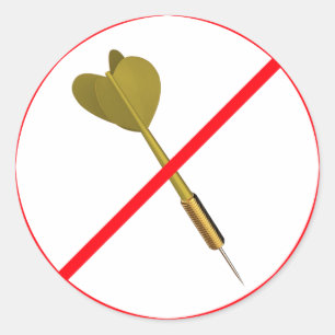 Dart Arrows is verboden! Ronde Sticker