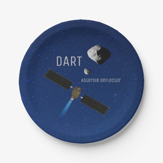 DART Asteroïde Deflecterende ruimtevaartuigen Papieren Bordje (Voorkant)
