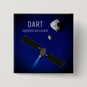 DART Asteroïde Deflecterende ruimtevaartuigen Vierkante Button 5,1 Cm (Voorkant)