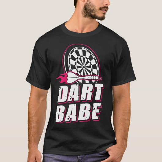 Dart Babe Darts Speler Darts Dames Vrouwen Meisjes T-shirt (Voorkant)