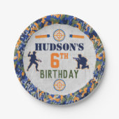 Dart Birthday Party Militaire Camo Soldaten Papieren Bordje (Voorkant)