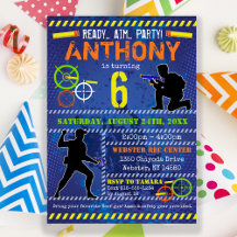 Dart Blaster Boys Party Birthday Invitation