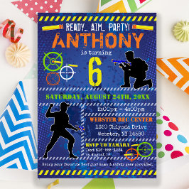 Dart Blaster Boys Party Birthday Invitation Kaart