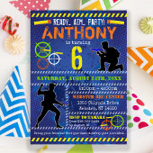 Dart Blaster Boys Party Birthday Invitation Kaart