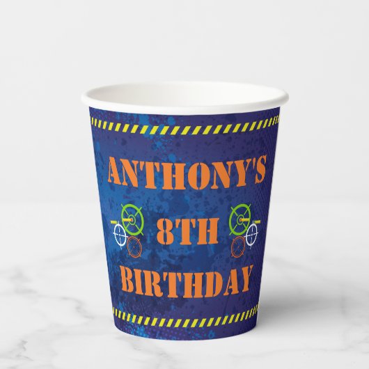 Dart Blaster Soldier Birthday Party Papieren Bekers (Achterkant)