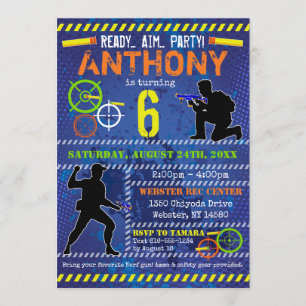 Dart Blaster Wars Party Boys Verjaardag Kaart