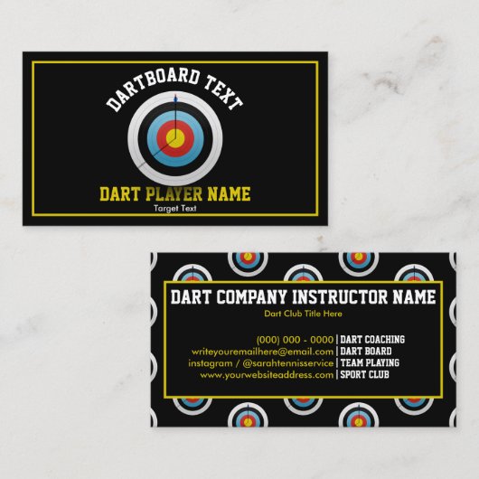 Dart Board Black Visitekaartje (Voorkant / Achterkant)