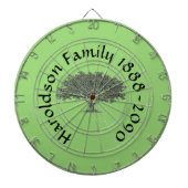 Dart Board - Familieboom met naam en datum Dartbord (Voorkant)