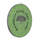 Dart Board - Familieboom met naam en datum Dartbord (Voorkant Links)