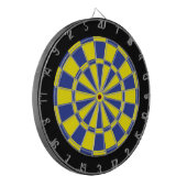 Dart Board: Geel, blauw en zwart Dartbord (Voorkant Links)
