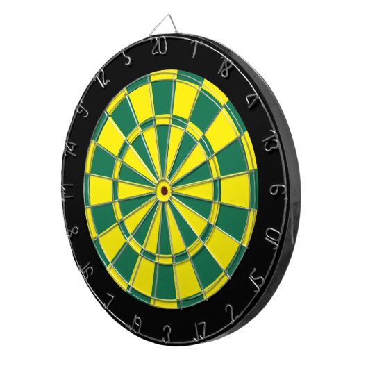 Dart Board: Geel, groen en zwart Dartbord (Voorkant Rechts)