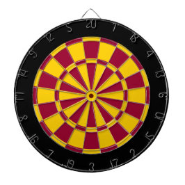 Dart Board: Geel, maroon en zwart Dartbord