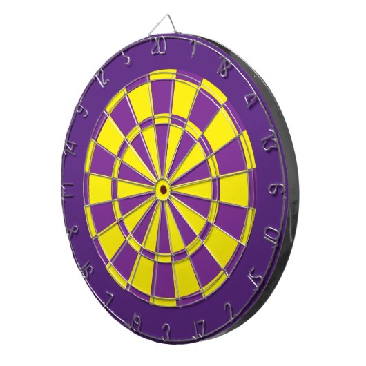Dart Board: Geel, Paars en donker Paars Dartbord (Voorkant Rechts)