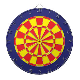 Dart Board: Geel, rood en marineblauw Dartbord