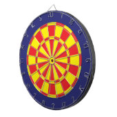 Dart Board: Geel, rood en marineblauw Dartbord (Voorkant Rechts)