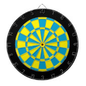 Dart Board: Geel, Sky Blue en Black Dartbord (Voorkant)