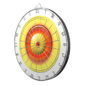 Dart Board - Gele en Rode Concentrische Cirkels Dartbord (Voorkant Rechts)