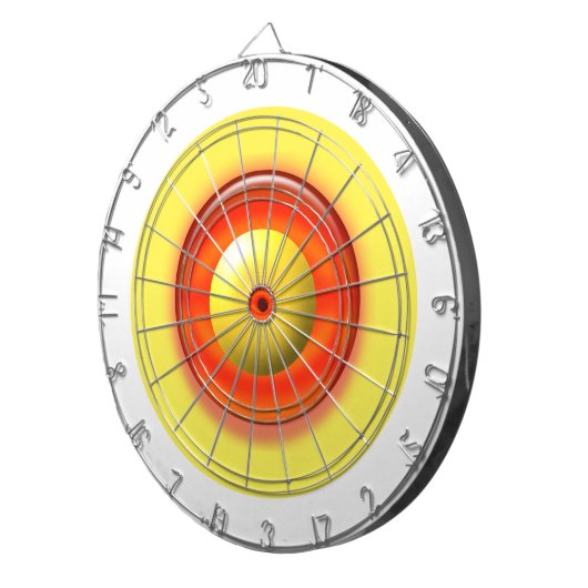 Dart Board - Gele en Rode Concentrische Cirkels Dartbord (Voorkant Rechts)