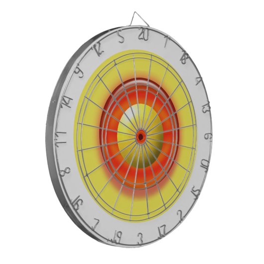 Dart Board - Gele en Rode Concentrische Cirkels Dartbord (Voorkant Links)