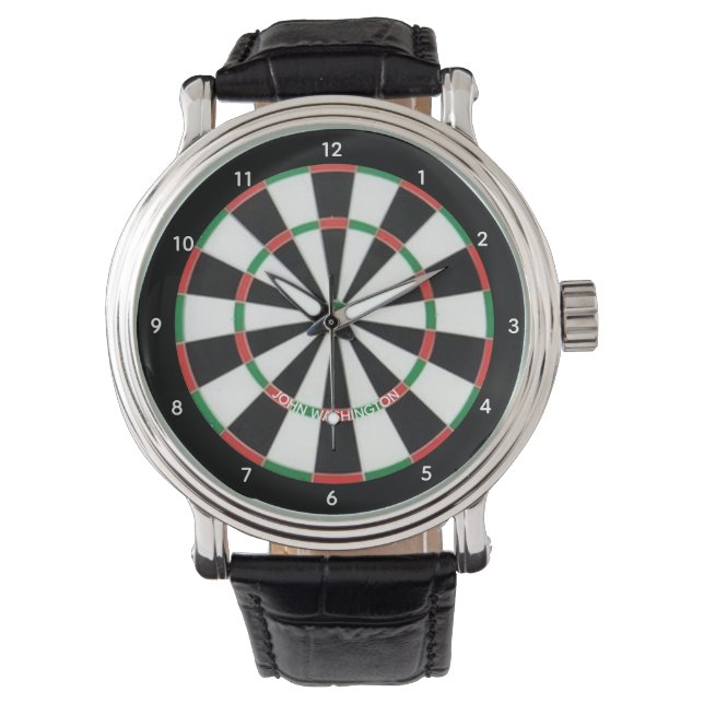Dart Board gepersonaliseerd Horloge (Voorkant)