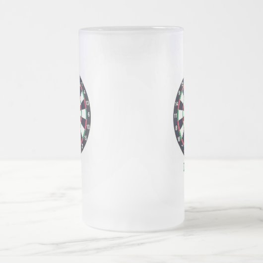 Dart Board gepersonaliseerd Matglas Bierpul (Center)