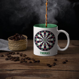 Dart Board gepersonaliseerd Tweekleurige Koffiemok