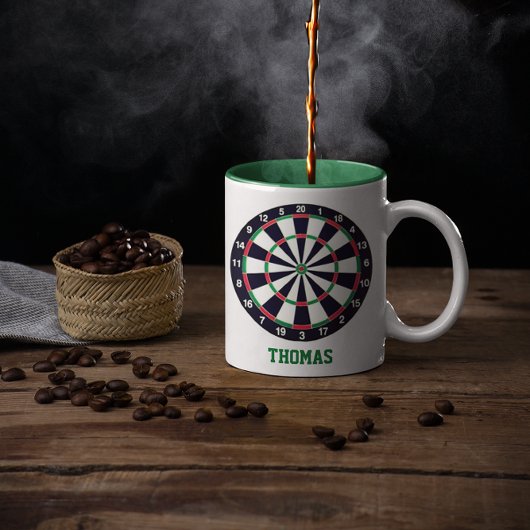 Dart Board gepersonaliseerd Tweekleurige Koffiemok