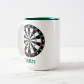Dart Board gepersonaliseerd Tweekleurige Koffiemok (Voorkant links)
