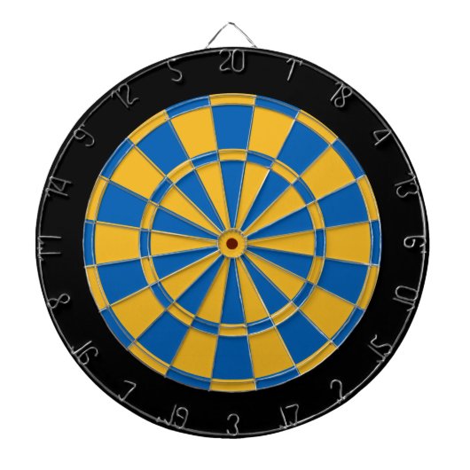 Dart Board: Goud, blauw en zwart Dartbord (Voorkant)