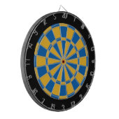 Dart Board: Goud, blauw en zwart Dartbord (Voorkant Links)